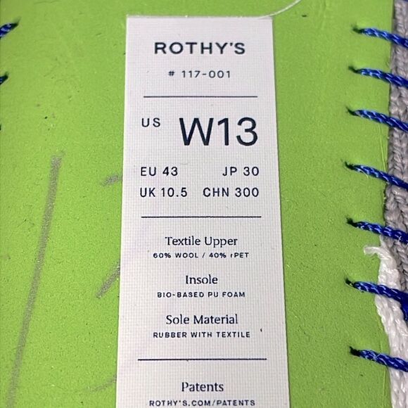 NWT Rothy’s “The Scuff” Arctic Blue Wool Blend Womens Sz 13 Slip On Mule Slipper - Picture 13 of 14